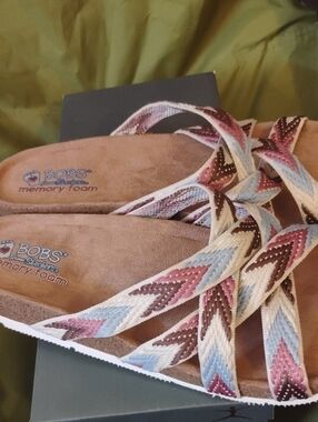 BOBS from Skechers Pink Multi Braided Sandal